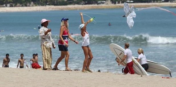 Playing Kites in Kuta