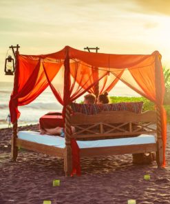 picnic in bed at the beach in Canggu