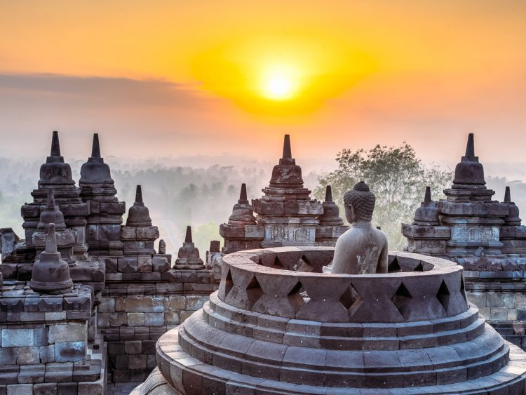 Borobudur Sonnenaufgangs